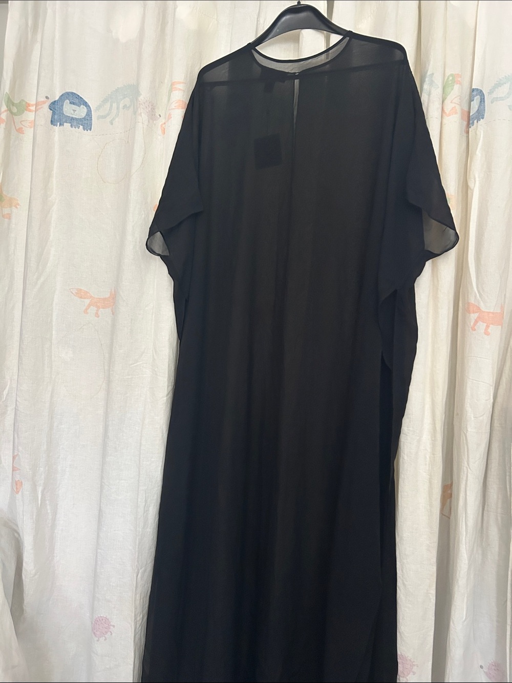 St. John Black Sheer  cover Up Maxi Dress M/L